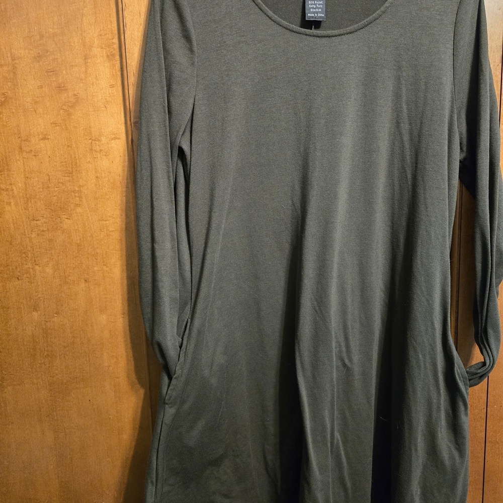 Olive Green Long Sleeve Swing Tunic
